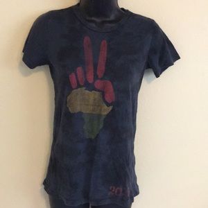 Vintage Black tie dye Peace T-shirt size Small